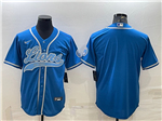 Detroit Lions Light Blue Baseball Cool Base Team Jersey