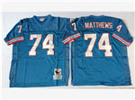 Houston oilers #74 Bruce Matthews Throwback Blue Jersey