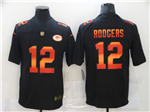 Green Bay Packers #12 Aaron Rodgers Black Colorful Fashion Limited Jersey