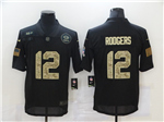 Green Bay Packers #12 Aaron Rodgers 2020 Black Camo Salute To Service Limited Jersey