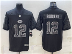 Green Bay Packers #12 Aaron Rodgers Black RFLCTV Limited Jersey