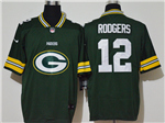 Green Bay Packers #12 Aaron Rodgers Green Team Big Logo Vapor Limited Jersey
