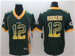 Green Bay Packers #12 Aaron Rodgers Green Drift Fashion Limited Jersey
