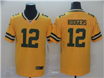 Green Bay Packers #12 Aaron Rodgers Gold Inverted Limited Jersey