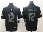 Green Bay Packers #12 Aaron Rodgers Black Vapor Impact Limited Jersey