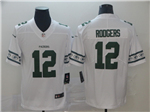 Green Bay Packers #12 Aaron Rodgers White Team Logos Fashion Limited Jersey