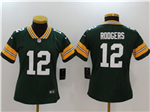 Green Bay Packers #12 Aaron Rodgers Women's Green Vapor Limited Jersey