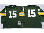 Green Bay Packers #15 Bart Starr 1969 Throwback Green Jersey