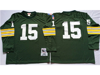 Green Bay Packers #15 Bart Starr 1969 Throwback Green Jersey