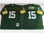 Green Bay Packers #15 Bart Starr Throwback Green Jersey