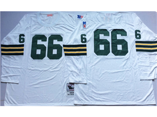 Green Bay Packers #66 Ray Nitschke 1969 Throwback White Jersey