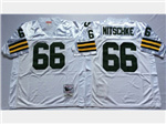 Green Bay Packers #66 Ray Nitschke 1966 Throwback White Jersey