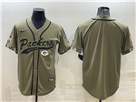 Green Bay Packers Olive Salute To Service Baseball Team Jersey
