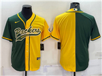 Green Bay Packers Split Green/Gold Baseball Cool Base Team Jersey