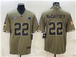 Carolina Panthers #22 Christian McCaffrey 2022 Olive Salute To Service Limited Jersey