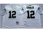 Oakland Raiders #12 Ken Stabler 1976 Throwback White Jersey