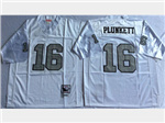 Oakland Raiders #16 Jim Plunkett 1980 Throwback White/Silver Jersey