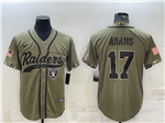 Las Vegas Raiders #17 Davante Adams Olive Salute To Service Baseball Jersey