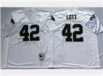 Oakland Raiders #42 Ronnie Lott Throwback White Jersey