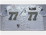 Los Angeles Raiders #77 Lyle Alzado Throwback White/Silver Jersey