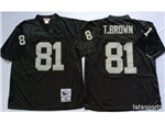 Oakland Raiders #81 Tim Brown Throwback Black Jersey