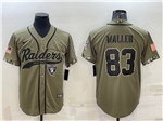 Las Vegas Raiders #83 Darren Waller Olive Salute To Service Baseball Jersey