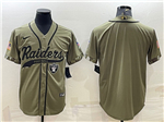 Las Vegas Raiders Olive Salute To Service Baseball Team Jersey
