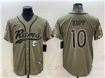 Los Angeles Rams #10 Cooper Kupp Olive Salute To Service Baseball Jersey