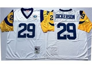 Los Angeles Rams #29 Eric Dickerson White Throwback Jersey