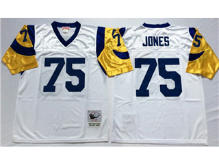 Los Angeles Rams #75 Deacon Jones Throwback White Jersey