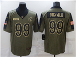 Los Angeles Rams #99 Aaron Donald 2021 Olive Salute To Service Limited Jersey