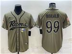 Los Angeles Rams #99 Aaron Donald Olive Salute To Service Baseball Jersey