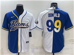 Los Angeles Rams #99 Aaron Donald Split Royal/White Baseball Cool Base Jersey
