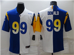 Los Angeles Rams #99 Aaron Donald Split Royal/White Vapor Limited Jersey