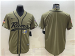 Los Angeles Rams Olive Salute To Service Baseball Team Jersey