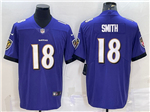Baltimore Ravens #18 Roquan Smith Purple Vapor Limited Jersey