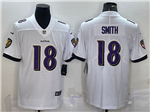 Baltimore Ravens #18 Roquan Smith White Vapor Limited Jersey