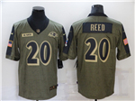 Baltimore Ravens #20 Ed Reed 2021 Olive Salute To Service Limited Jersey