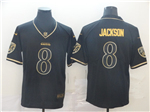 Baltimore Ravens #8 Lamar Jackson Black Gold Vapor Limited Jersey