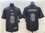 Baltimore Ravens #8 Lamar Jackson Black RFLCTV Limited Jersey