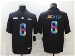 Baltimore Ravens #8 Lamar Jackson Black Rainbow Vapor Limited Jersey