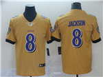Baltimore Ravens #8 Lamar Jackson Gold Inverted Limited Jersey