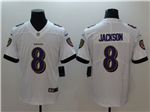 Baltimore Ravens #8 Lamar Jackson White Vapor Limited Jersey