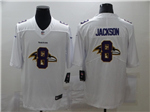 Baltimore Ravens #8 Lamar Jackson White Shadow Logo Limited Jersey
