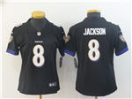Baltimore Ravens #8 Lamar Jackson Women's Black Vapor Limited Jersey