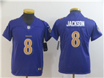 Baltimore Ravens #8 Lamar Jackson Youth Purple Color Rush Limited Jersey
