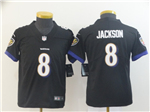 Baltimore Ravens #8 Lamar Jackson Youth Black Vapor Limited Jersey