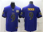 Baltimore Ravens #9 Justin Tucker Purple Golden 25th Season Vapor Limited Jersey