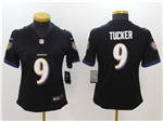 Baltimore Ravens #9 Justin Tucker Women's Black Vapor Limited Jersey