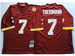 Washington Redskins #7 Joe Theismann Throwback Burgundy Jersey